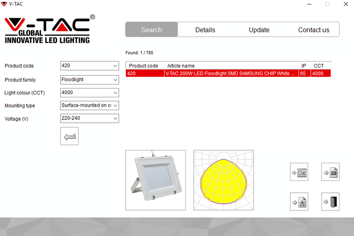 V-TAC Dialux plugin